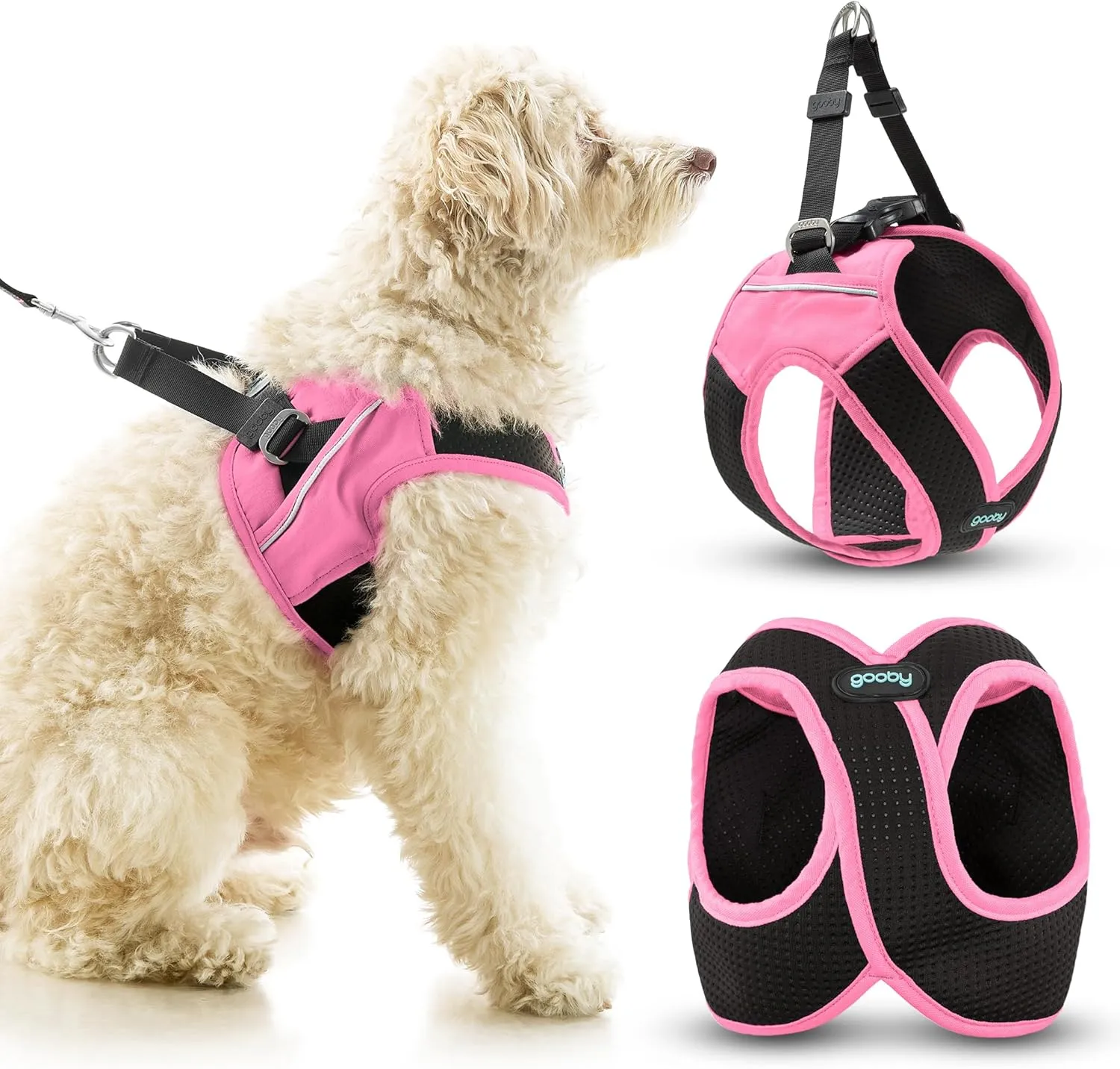 Gooby Escape Free Easy Fit X in Dog Harness - Flamingo Pink, Small