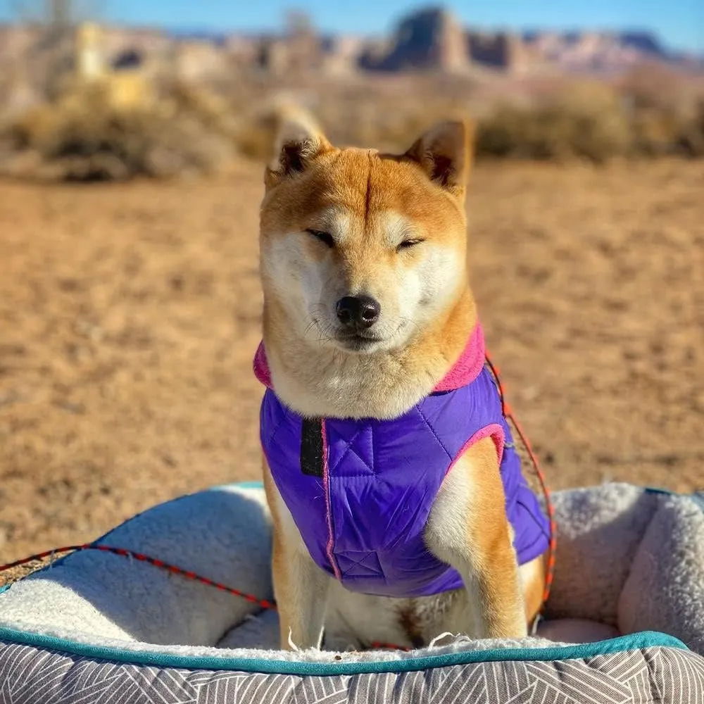 Gooby - Sports Vest, Fleece Lined Small Dog Cold Weather Jacket Coat Sweater with Reflective Lining, Purple, Small