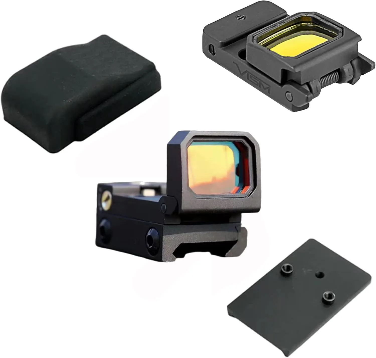 GOTICAL – Combo of 2 - RMR Cover Plate for Glock 17 19 26 Cut Slides with Front and Rear Sight RMT S2
