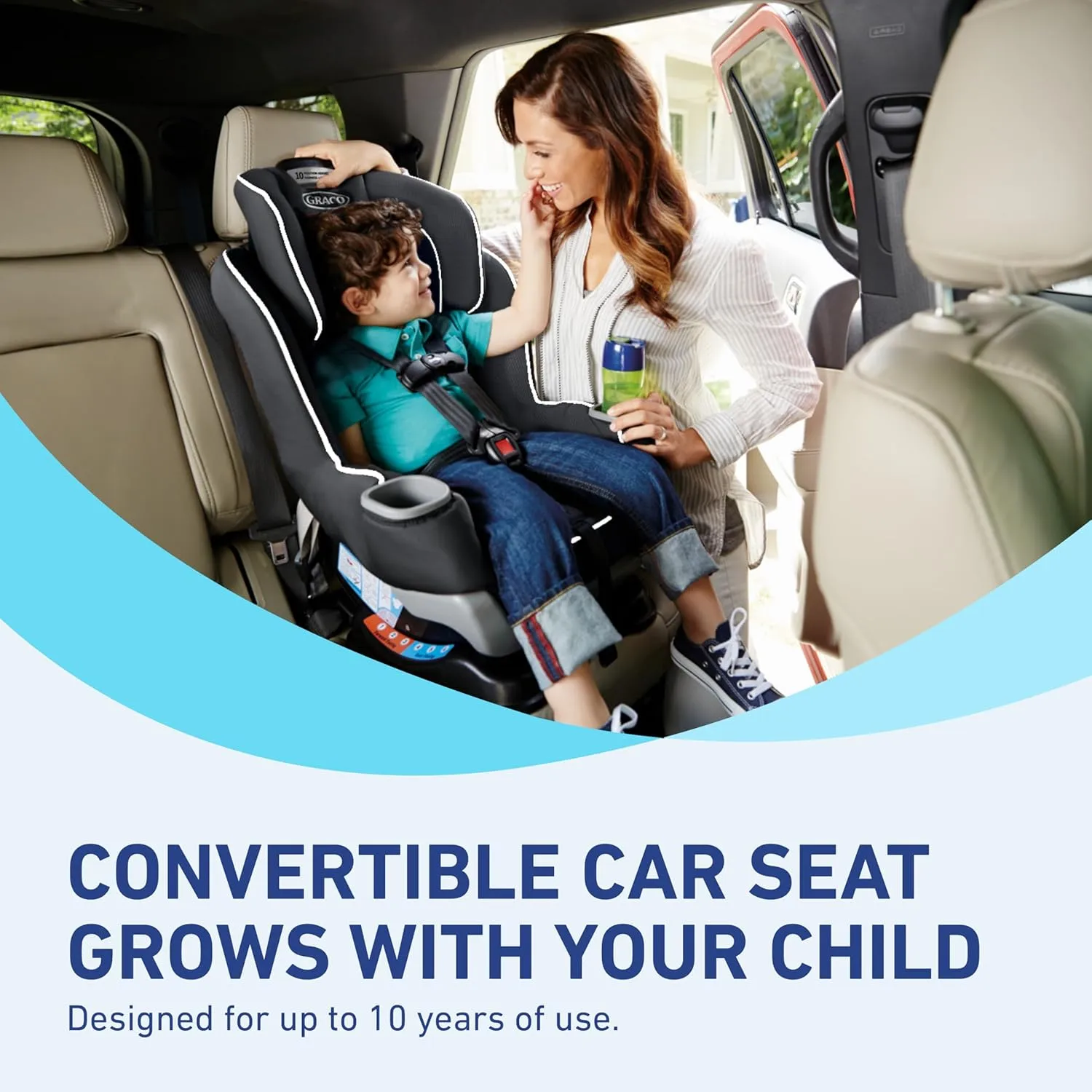 Graco Extend2Fit Kenzie, 2-in-1 Convertible Car Seat for Infants to Toddlers with Advanced Safety Features
