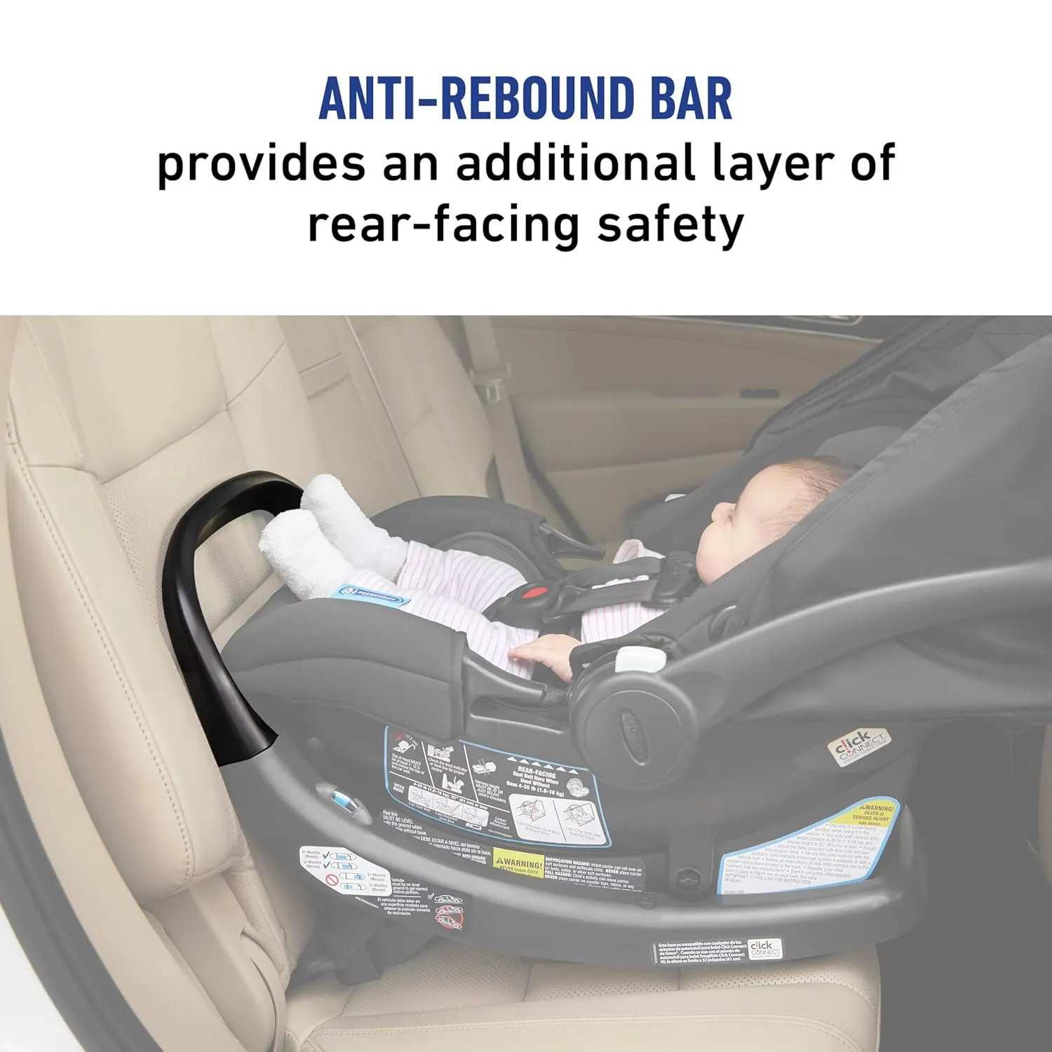 Graco SnugRide SnugFit Infant Car Seat with Simply Safe Adjust Harness System, Baby Car Seat with Anti Rebound Bar, Gotham