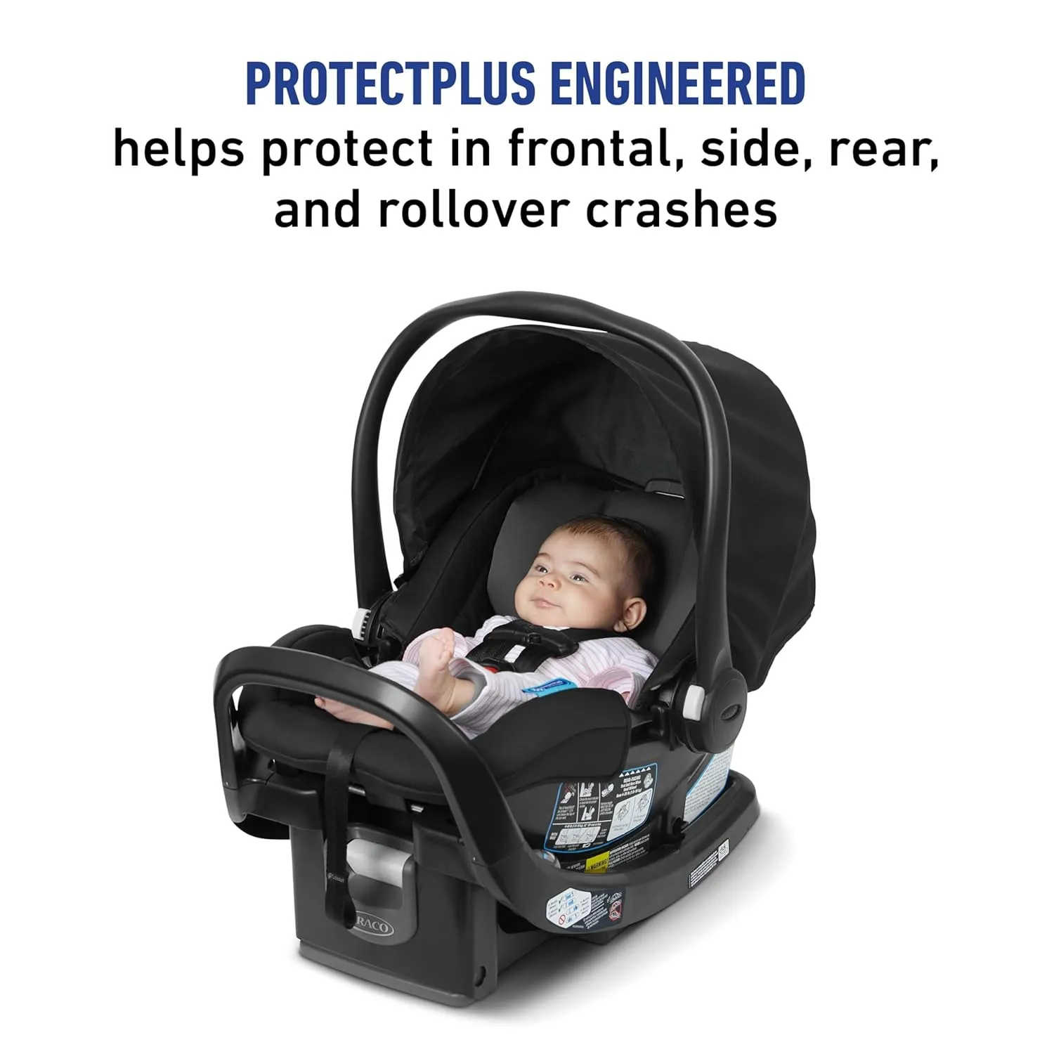 Graco SnugRide SnugFit Infant Car Seat with Simply Safe Adjust Harness System, Baby Car Seat with Anti Rebound Bar, Gotham