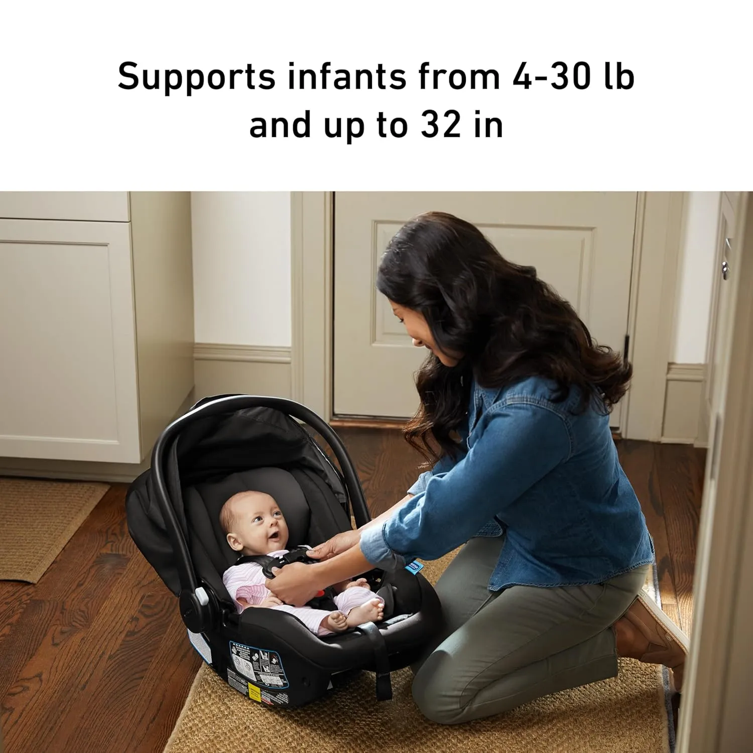 Graco SnugRide SnugFit Infant Car Seat with Simply Safe Adjust Harness System, Baby Car Seat with Anti Rebound Bar, Gotham