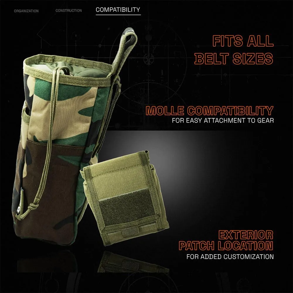 GRITR Molle Dump Pouch, Tactical Duty Utility Belt Pouch, Roll Up Foldable Dump Bag for Shooting, Hunting, Camping