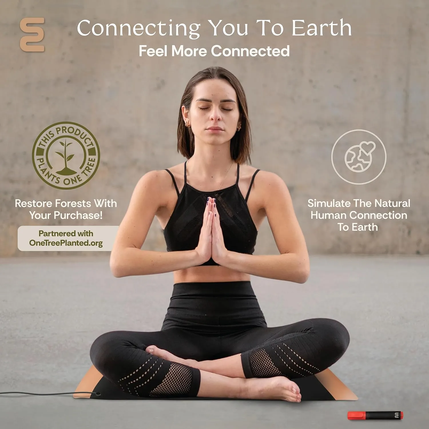 Grounding Mat for Feet - Foldable Earthing Grounding Mat for Bed with Tester Pen & Cord - Lightweight PMF Pad for Sleep, Meditation, Office, Yoga & Stress Relief - Canvas Bag, Desert Dusk