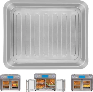 GXF Air Fryer Accessories for Emeril Lagasse Dual Zone 360 Air Fryer Oven 25 QT Extra Large, 14''×12'' Stainless Steel Air Fryer Tray Grill Pan Grill Plate Crisper Plate Replacement Parts Rack
