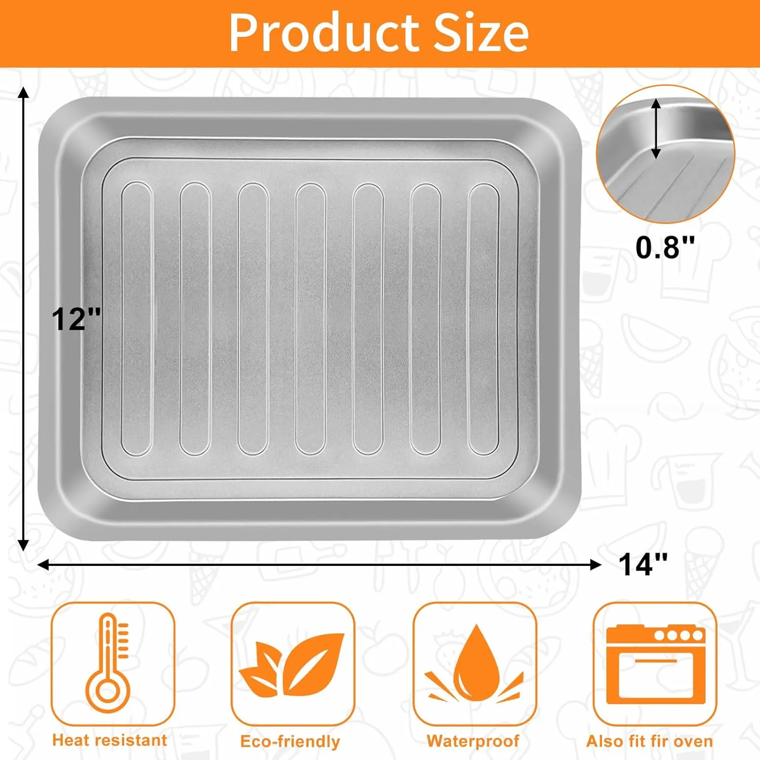 GXF Air Fryer Accessories for Emeril Lagasse Dual Zone 360 Air Fryer Oven 25 QT Extra Large, 14''×12'' Stainless Steel Air Fryer Tray Grill Pan Grill Plate Crisper Plate Replacement Parts Rack