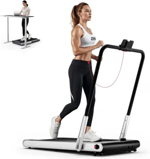 GYMAX Walking Pad Treadmill, 3HP Under Desk Treadmills with 340LBS Capacity, LED Display, Remote & APP Control, 3 in 1 Portable Compact Running Jogging Machine for Home Office Gym Exercise