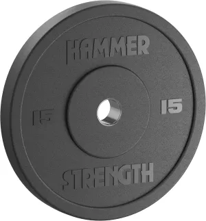 Hammer Strength 15Lb Black Standard Rubber Bumper Plate