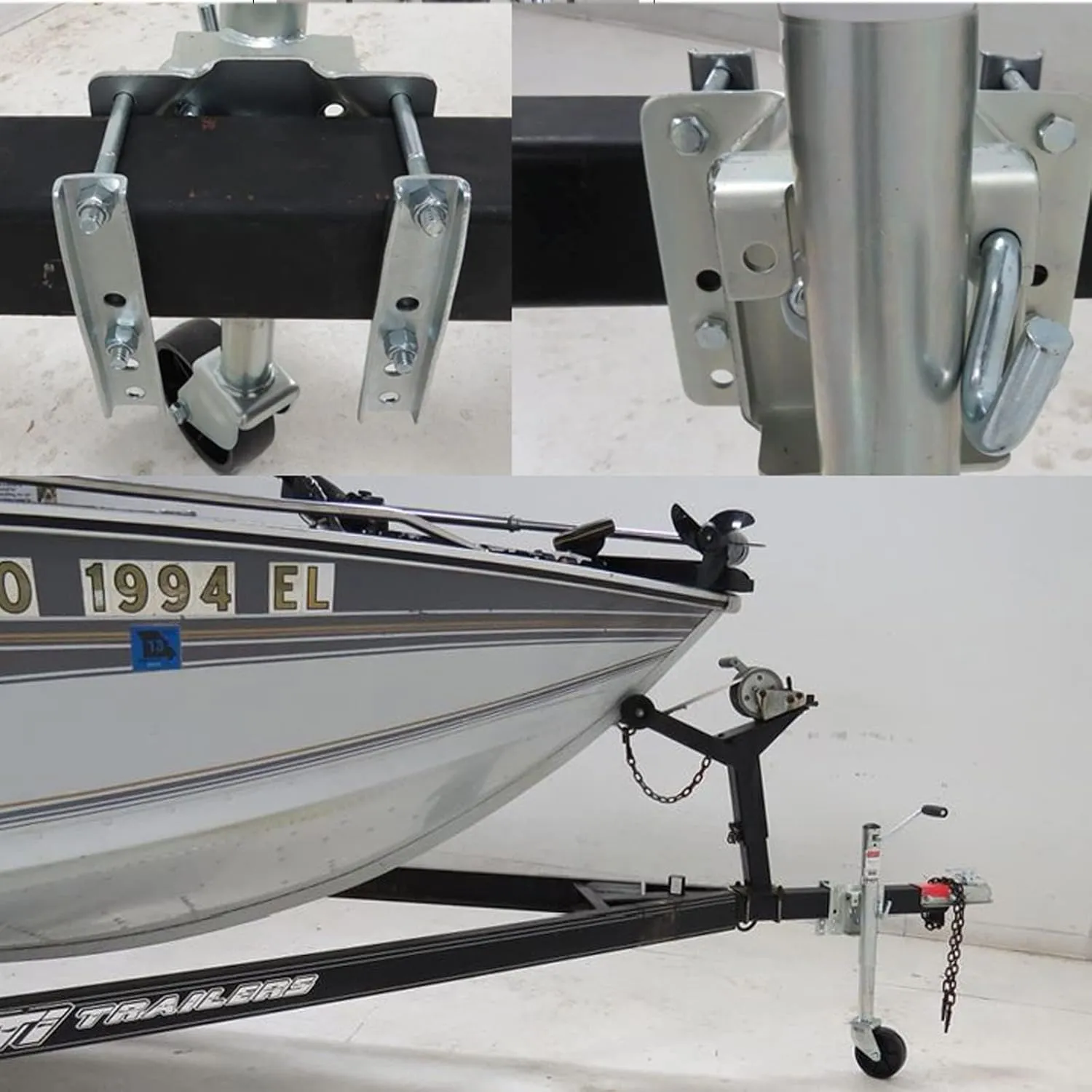 Heavy Duty Marine Swivel Trailer Jack - Boat Trailer Jack With Wheel, Swivel Folding Trailer Support Wheel, 15cm Trailer Wheels, 25cm Lift, 540kg Vertical Load, For Yacht, Caravan, Boat ( Color : Nero