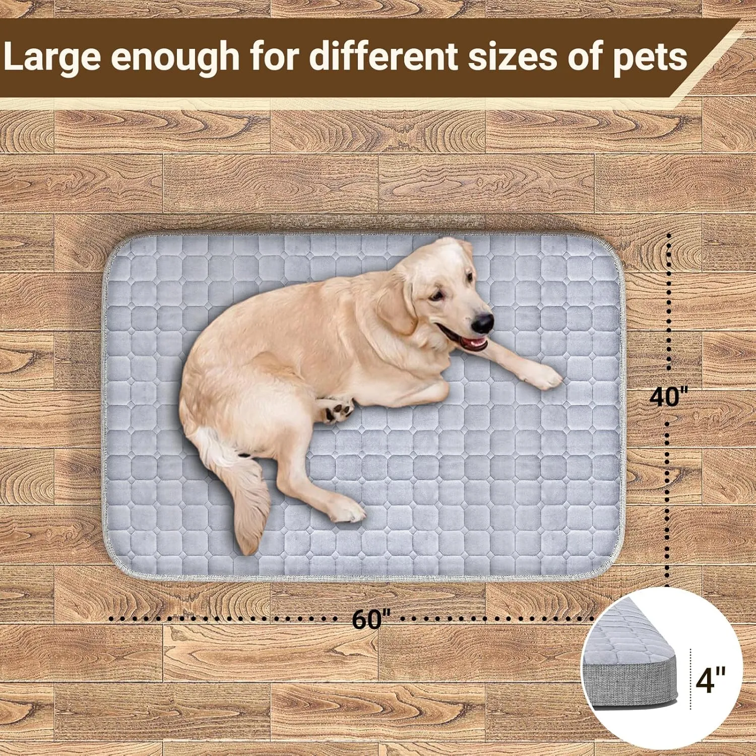 Heeyoo Large Dog Bed, Inflatable Dog Bed for Large Dogs with Removable & Washable Cover, Orthopedic Dog Crate Pad with Anti-Slip Bottom, Portable Foldable Pet Bed for Indoor & Outdoor, Travel, Camping