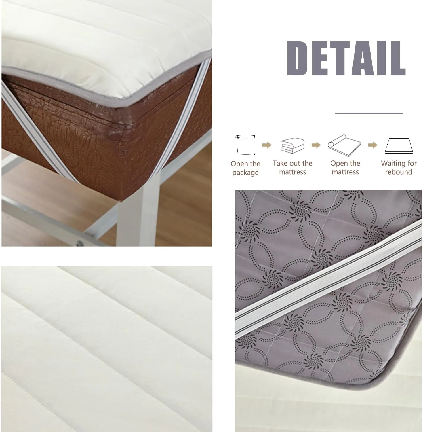 High Density Sponge Massage Table Mattress Topper with Face Hole Lash Bed Topper with Elastic Band Soft Comfortable Spa Massage Table Pad for Beauty Salon Round Head,White,180 * 60cm(S)