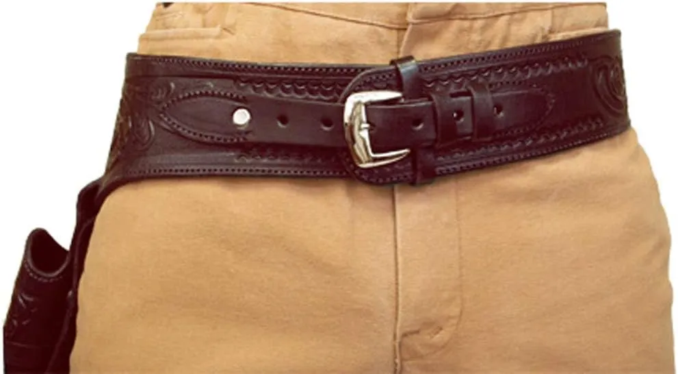HILASON Western Right Hand Gun Holster Rig 22 Cal Leather Cowboy | Costume Holster | Cowboy Gun Holster | Gun Belt Holster | Leather Gun Holster | Holster Belt