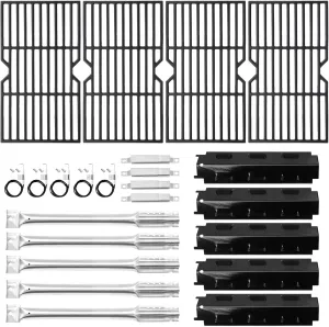 Hioruce Grill Replacement Parts for Charbroil 6 Burner 463230515 463230514 463239915 463230513 463230512, 4 Burner 463441514 461442114 463440109, Burners, Heat Plates, Grill Grates, Igniters