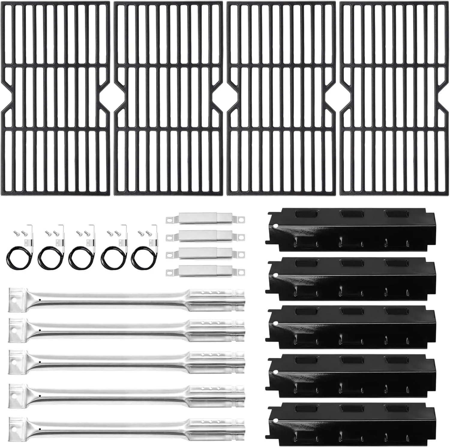 Hioruce Grill Replacement Parts for Charbroil 6 Burner 463230515 463230514 463239915 463230513 463230512, 4 Burner 463441514 461442114 463440109, Burners, Heat Plates, Grill Grates, Igniters