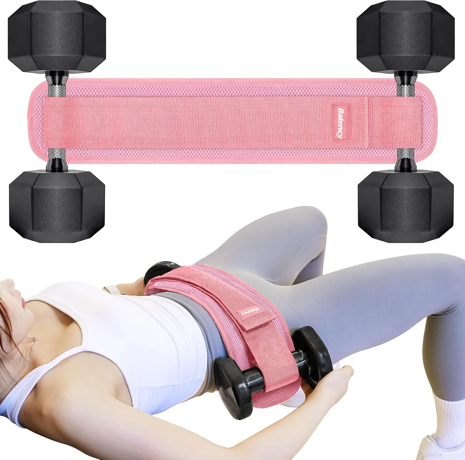 Hip Thrust Belt, Balency Hip Thrust Belt for Dumbbells Heavy, Booty Belt for Hip Thrust, Slip-Resistant Padding Hip Thrust Belt for Gym or Home Workouts, Hip Thrust Band for Dumbbell Kettlebell Plate