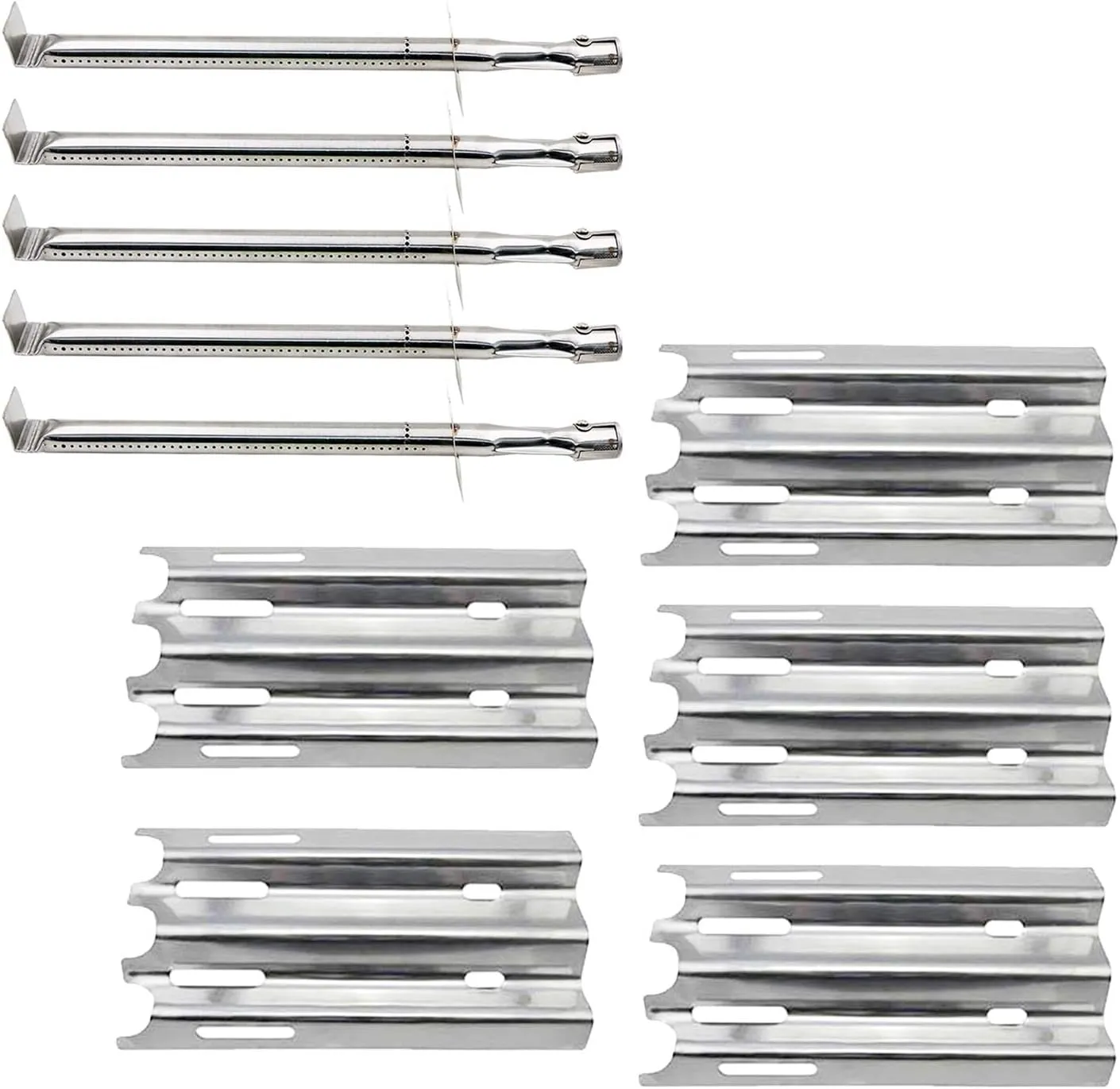 Hisencn Repair kit Replacement for Vermont Castings CF9030, CF9030lp, CF9050, CF9080, VM400, VC30, VC500 and Others Gas Grill, Stainless Steel Burner and Heat Plate Tent Sheild 5pack