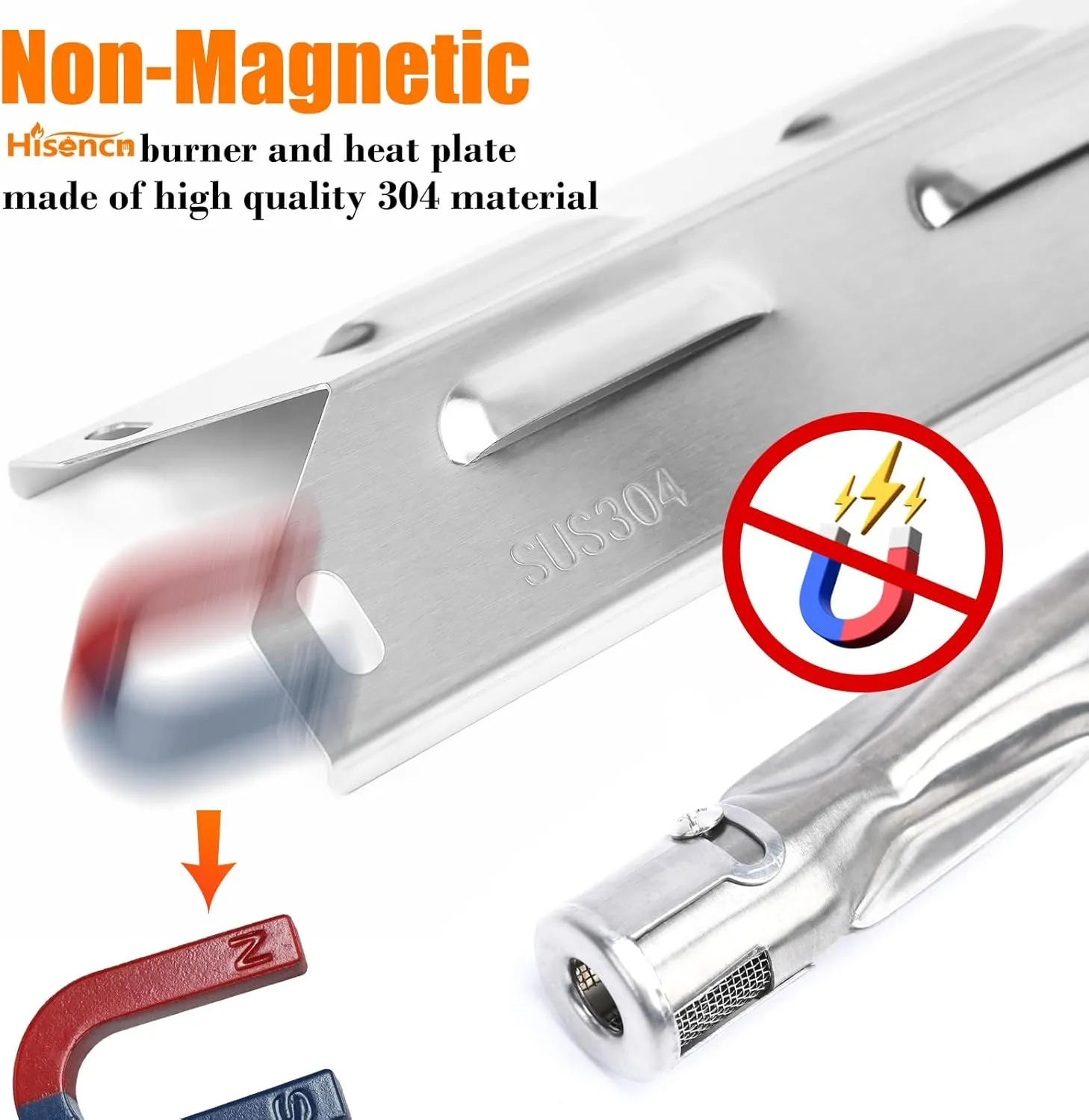 Hisencn SUS304 Stainless Steel Grill Replacement Parts for Kenmore 146.34611410 146.23679310 146.10016510 146.34461410 146.16198211 146.23673310 146.16142210 146.46366610 146.1001751 146.4636561