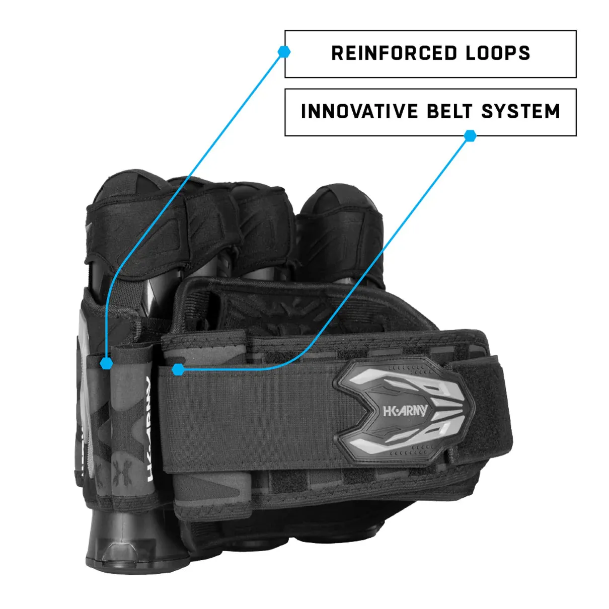 HK Army Zero G 2.0 Pro Strapless Paintball Pod Harness - Blue 4 3 4