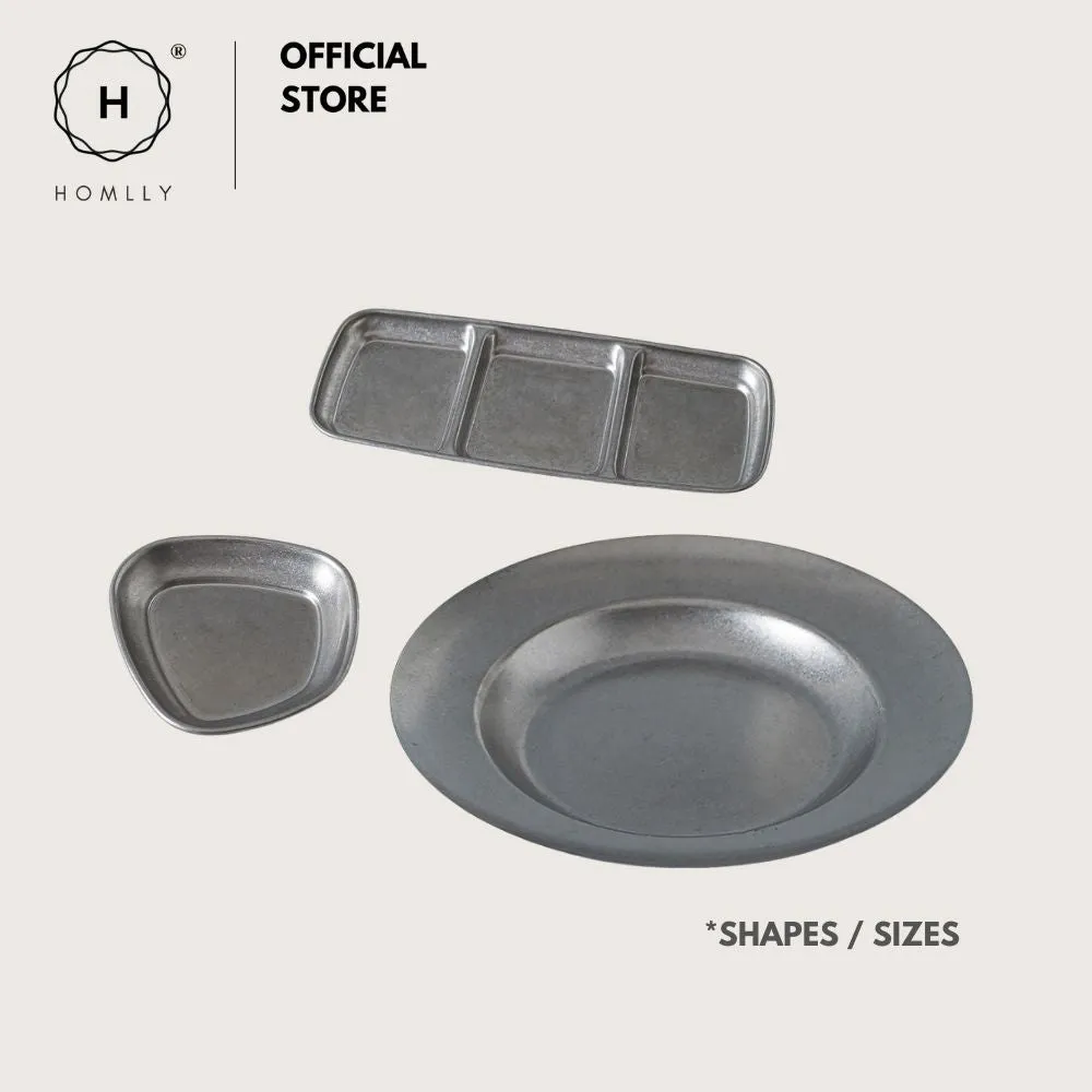 Homlly Tonii Flake Texture 304 Stainless Steel Dinner Salad Soup Plate