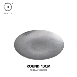 Homlly Tonii Flake Texture 304 Stainless Steel Dinner Salad Soup Plate