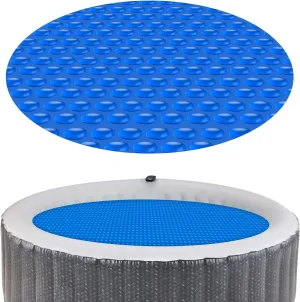 Hot Tub Spa Solar Bubble Cover Blanket for Round Inflatable Hot Tub Spa Pool Thermal Insulation Floating Bubble Wrap Covers (6 Ft)