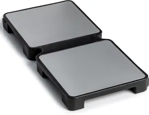 HotMat Connect Food Warmer Tray - Foldable with Silicone and Adjustable Temperature - Modular Compact Warming Plate for Home Dinners, Parties and Buffets - Black, 2-Dish (1-Pack)