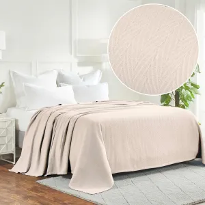 Hroo Collection Premium Thermal Blanket - All-Season Reversible Herringbone, Ultra-Soft and Warm, King, 108" x 90" - 100% Cotton