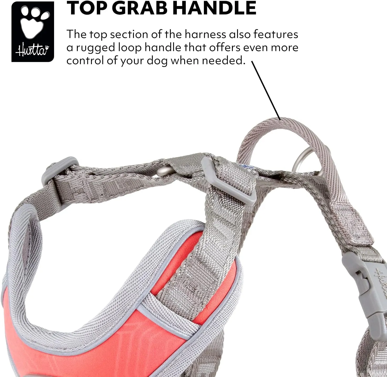 Hurtta Venture No-Pull Harness, Coral, 18-24 in