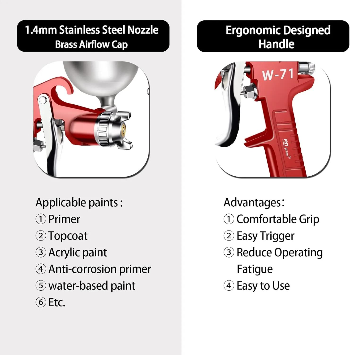 Hvlp Spray Gun Gravity Feed with 400CC Aluminum Swivel Cup with 1.5mm Nozzle Professional Spray Guns for Painting Air Paint Sprayer