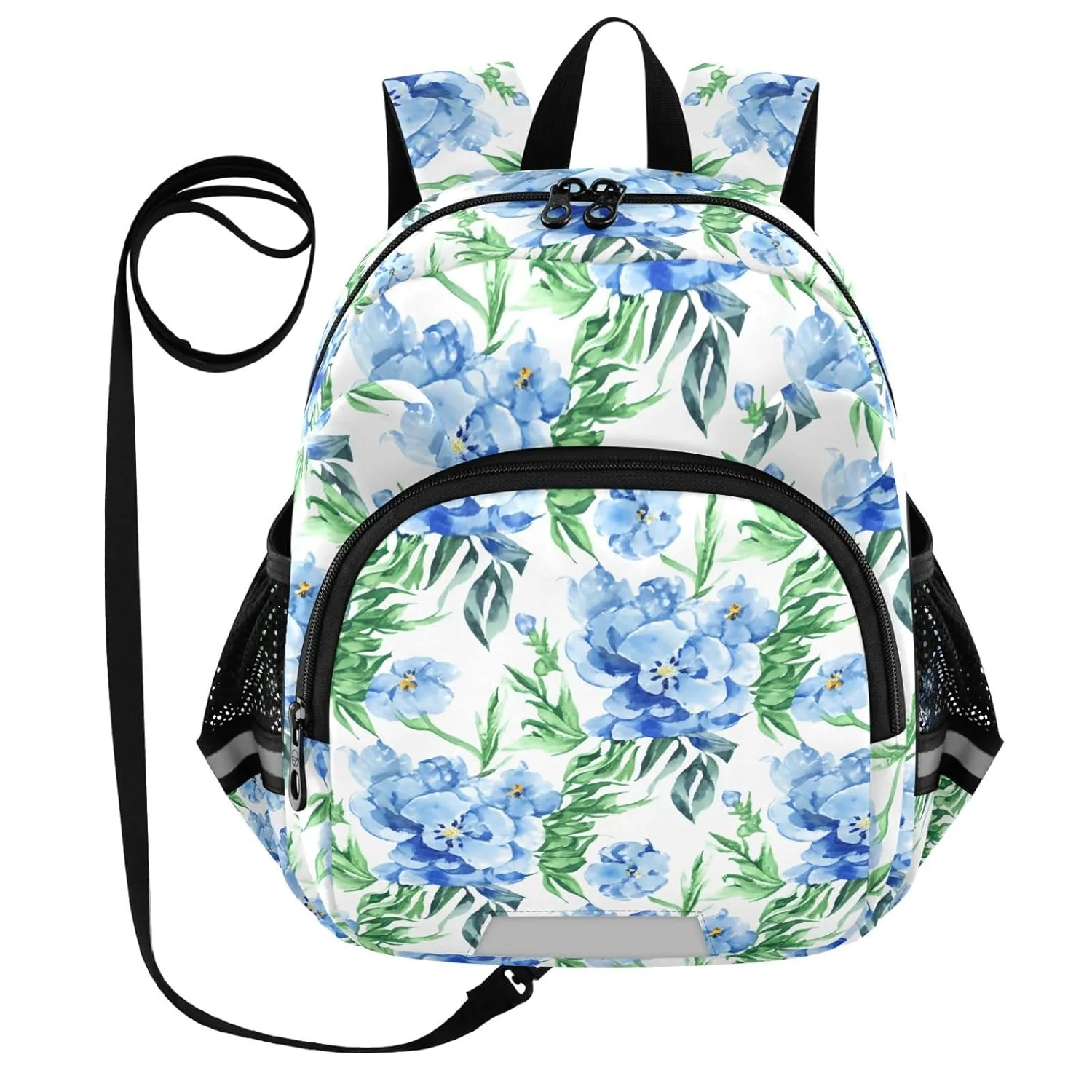 Hydrangea Foliage Floral Toddler Harness Backpack for Boys Girls 3-6 Years Kids Backpack with Anti Lost Safety Leash Baby Travel Bag for Preschool Walking Travel