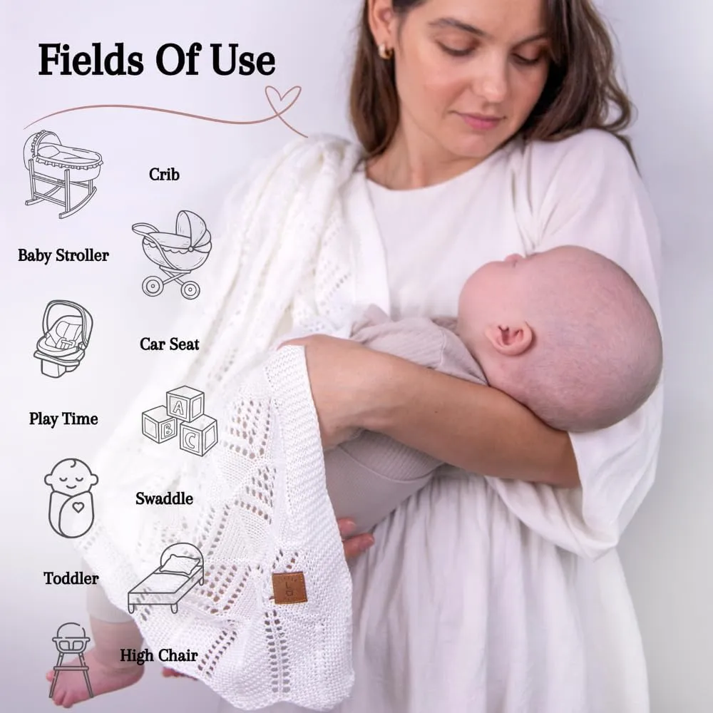 Hypoallergenic Baby Blanket - 30x40 Inches, Green, Oeko-TEX® Certified, Thermal-Regulating, Silky Soft Knit in Sage for Girls & Boys - Swaddle, Toddler, or Receiving Blanket