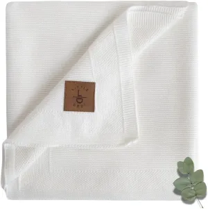 Hypoallergenic Silky Baby Blanket - 30x40 Inches White, Oeko-TEX® Certified, Thermal-Regulating, Soft Knit for Girls & Boys - Swaddle or Toddler Blanket, Dua