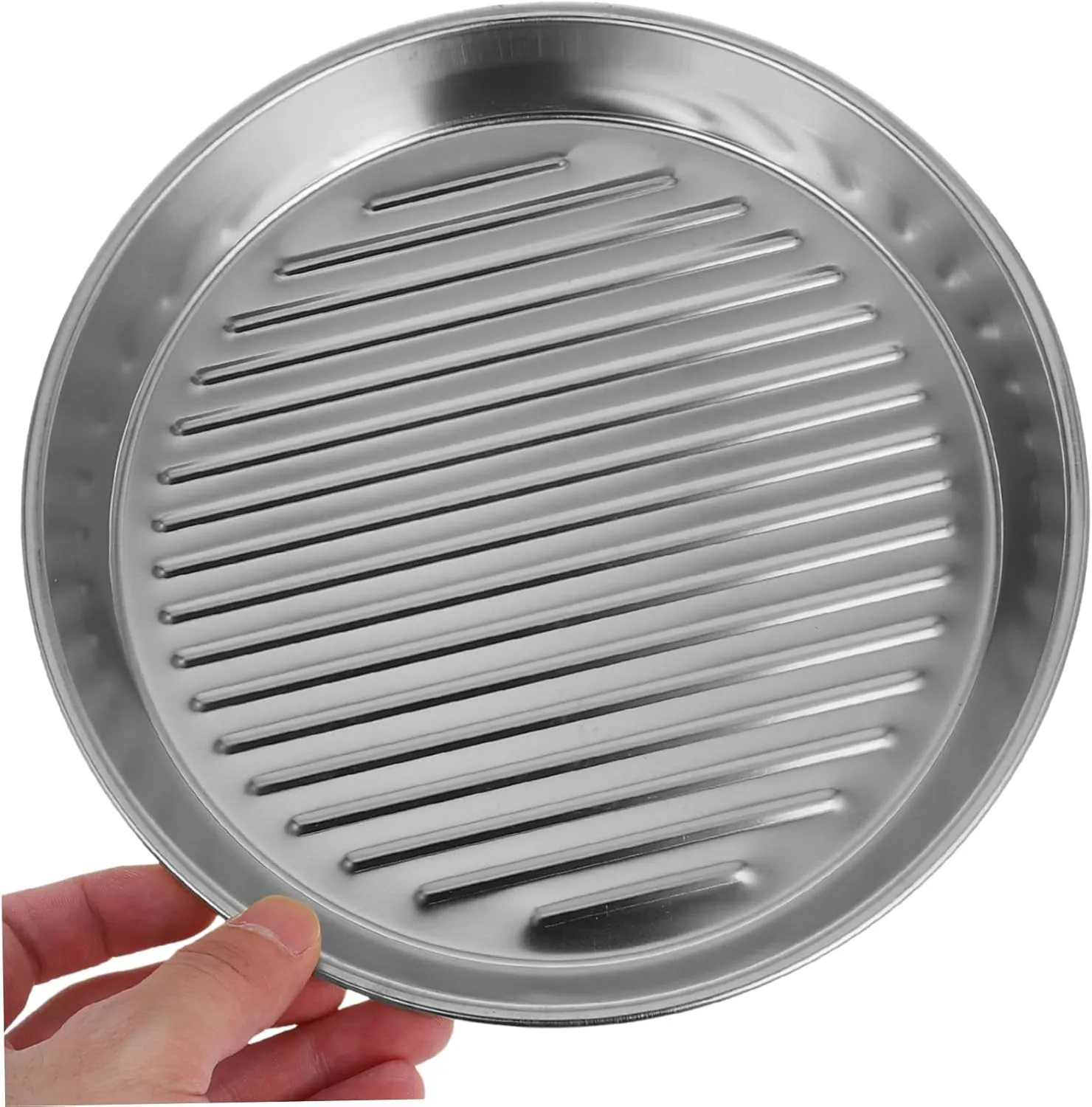 IMIKEYA Stainless Steel Bbq Plate Metal Camping Plates Snack Serving Utensil French Fries Holder for Home Gatherings Outdoor Picnics