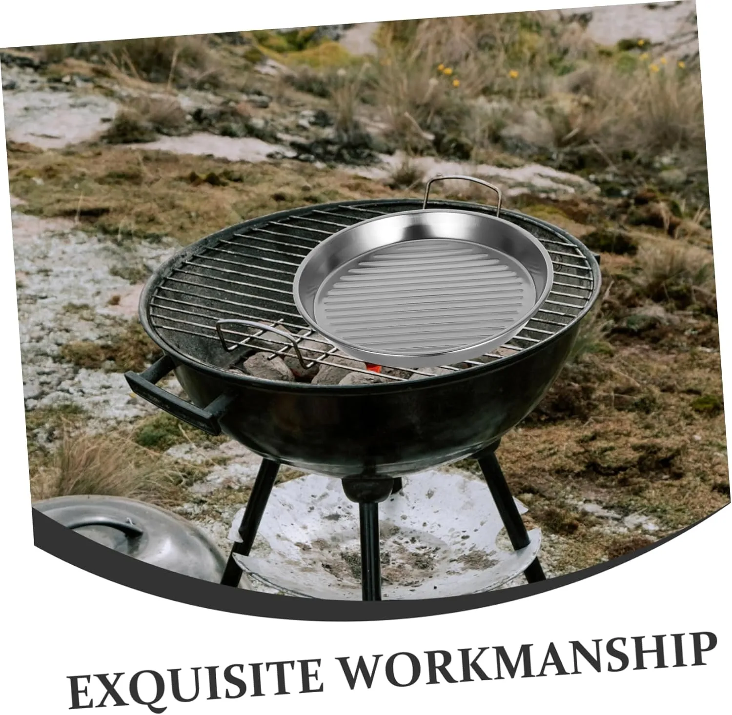 IMIKEYA Stainless Steel Bbq Plate Metal Camping Plates Snack Serving Utensil French Fries Holder for Home Gatherings Outdoor Picnics