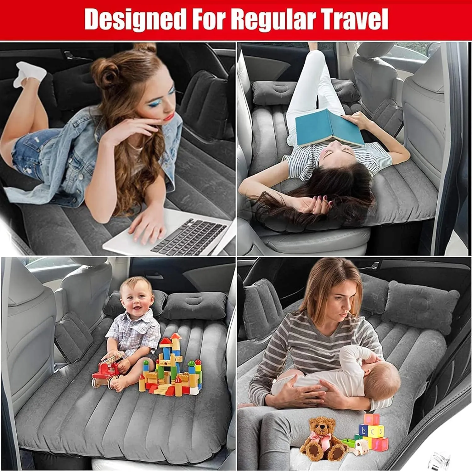 Inflatable Car Travel Bed - SUV Truck Car Backseat Mattress for Sleeping