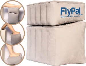 Inflatable Foot Rest for Air Travel, U.S Patented 2 in 1 Design, Blow-Up Pillow Cushion for Home, Office and Kids to Sleep on Long Flights, 17“x11 x17, Grey.
