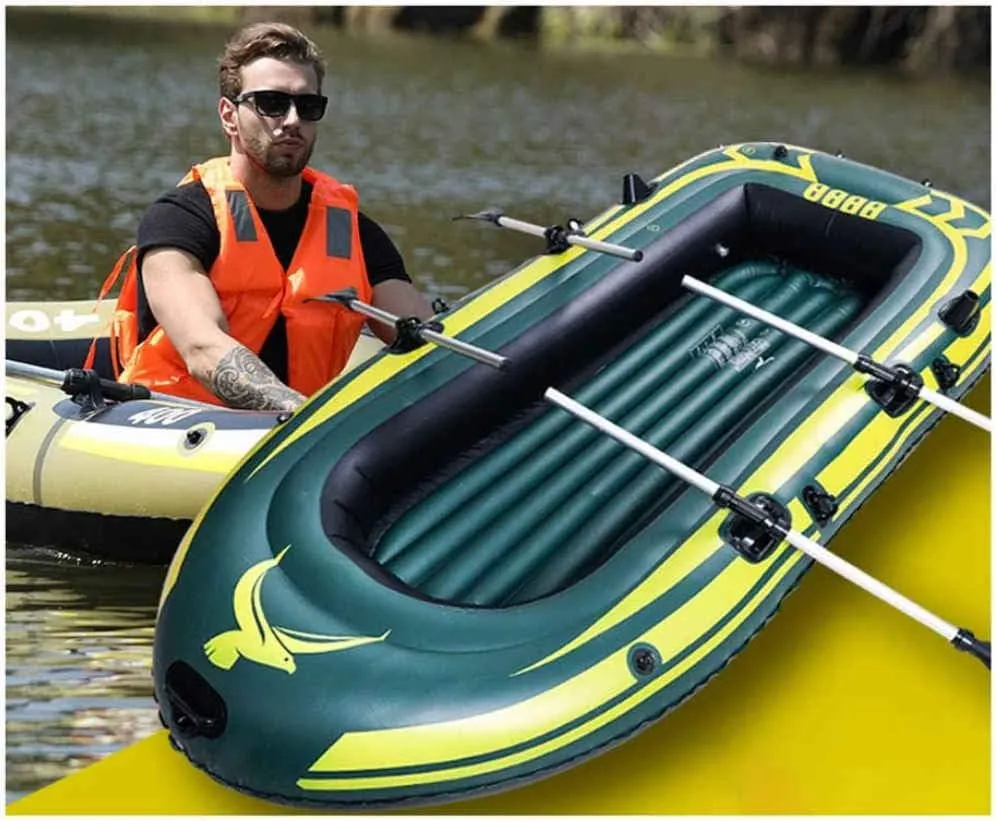 Inflatable Kayak, Foldable Inflatable Boat for 2 People, Unisex, with Paddle and Air Pump, Rafting Fishing Dinghy,002