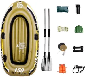Inflatable Kayak, Foldable Inflatable Boat for 2 People, Unisex, with Paddle and Air Pump, Rafting Fishing Dinghy,002