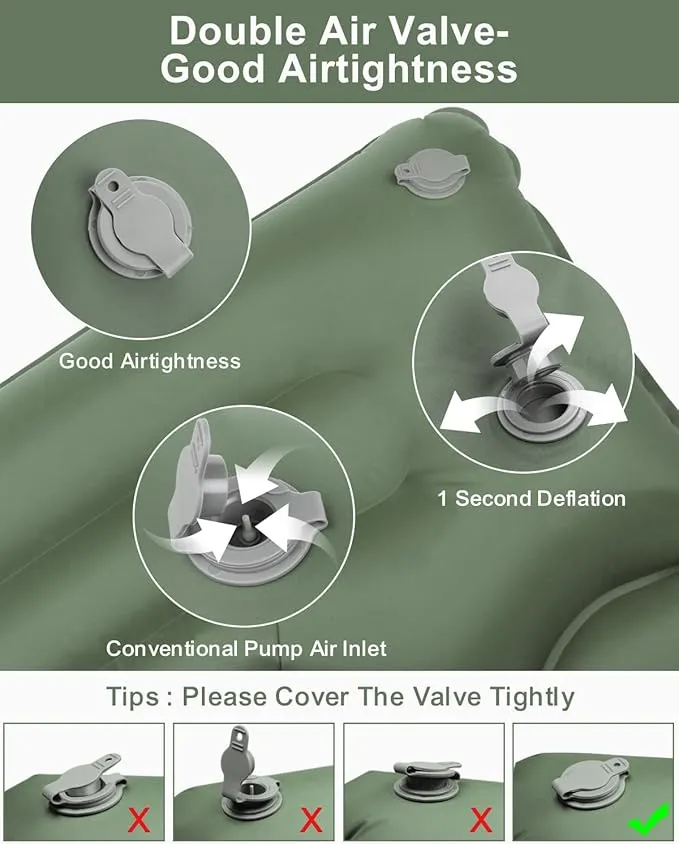 Inflatable Sleeping Pad for Camping, Extra Thick 3.9 Inch Self Inflating Camping Pad with Built-in Foot Pump & Pillow, Ultralight Compact Camping Sleeping Mat for Backpacking Camping Hiking