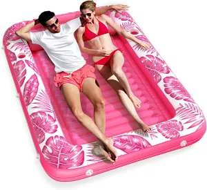 Inflatable Tanning Pool Lounger Float - Jasonwell 4 in 1 Sun Tan Tub Sunbathing Pool Lounge Raft Floatie Toys Water Filled Tanning Bed Mat Pad for Adult Blow Up Kiddie Pool Kids Ball Pit Pool