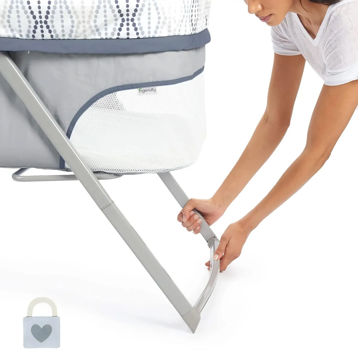Ingenuity Foldaway Rocking Bassinet - Fletcher - Portable Folding Rocking Bassinet"