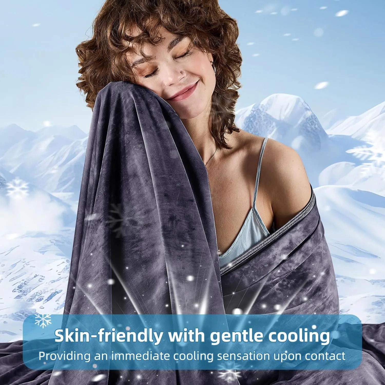 inhand Cooling Blanket Queen Size (90"x90"), Cooling Blankets for Hot Sleepers, Absorbs Heat to Keep Adults Cool for Summer Nights Sweats, Thin Cold Lightweight Blanket for Couch Bed, All Season Use