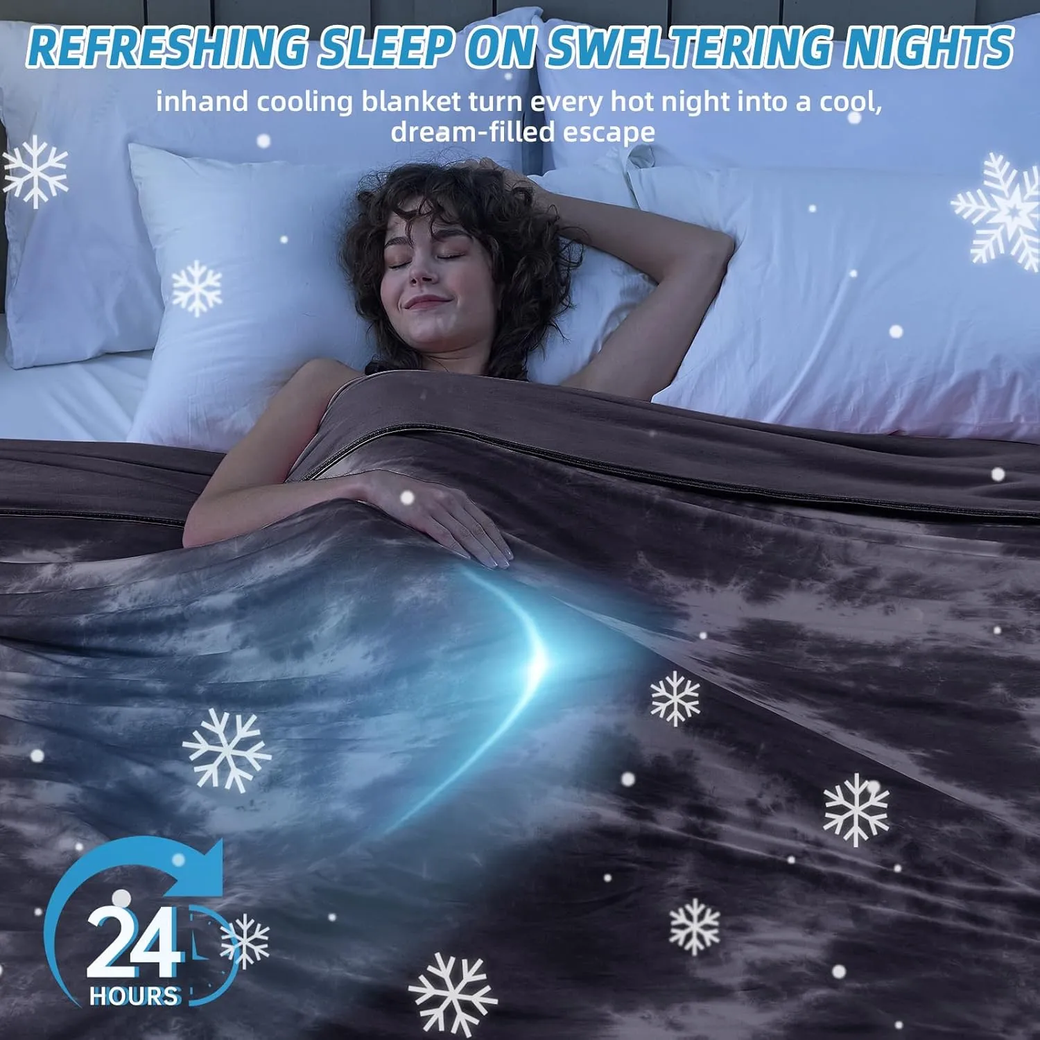inhand Cooling Blanket Queen Size (90"x90"), Cooling Blankets for Hot Sleepers, Absorbs Heat to Keep Adults Cool for Summer Nights Sweats, Thin Cold Lightweight Blanket for Couch Bed, All Season Use