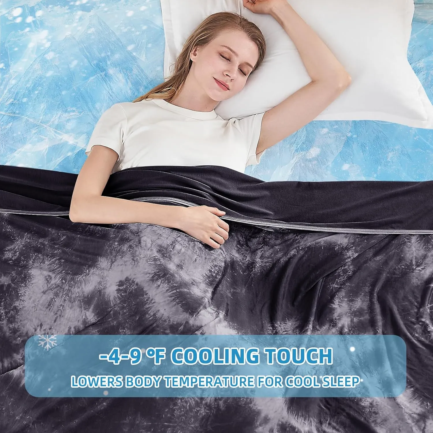 inhand Cooling Blanket Queen Size (90"x90"), Cooling Blankets for Hot Sleepers, Absorbs Heat to Keep Adults Cool for Summer Nights Sweats, Thin Cold Lightweight Blanket for Couch Bed, All Season Use