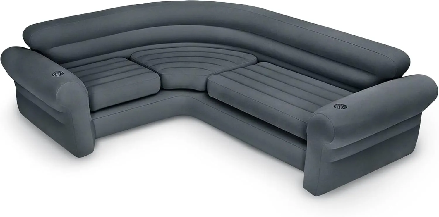 Intex Inflatable Corner Sofa, L-Shaped Couch, Blow Up Air Furniture