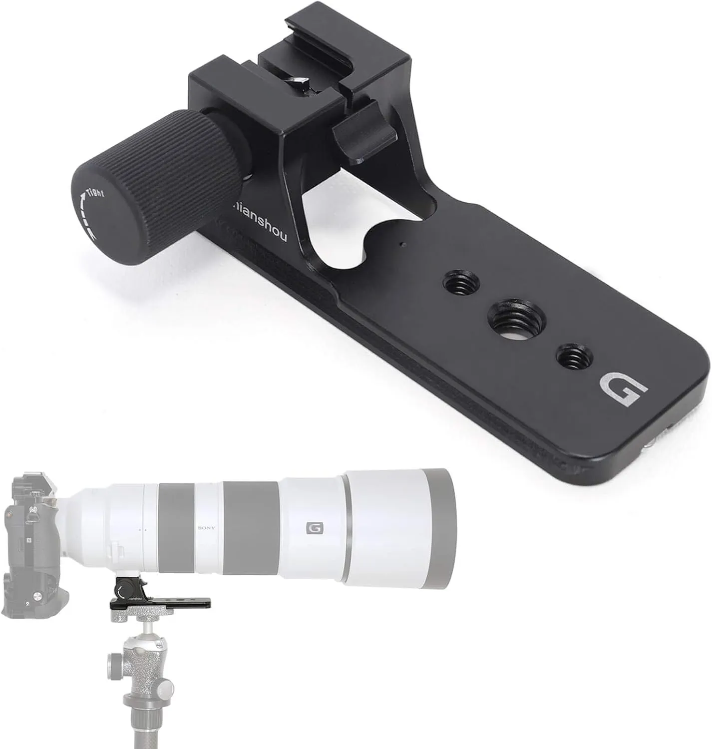 iShoot Replacement Lens Foot IS-THS260 for Sony FE 200-600mm f/5.6-6.3 G OSS Super Telephoto Zoom E-Mount Lens SEL200600G - Arca-Swiss Style - Built-in 105mm Length Quick Release Plate