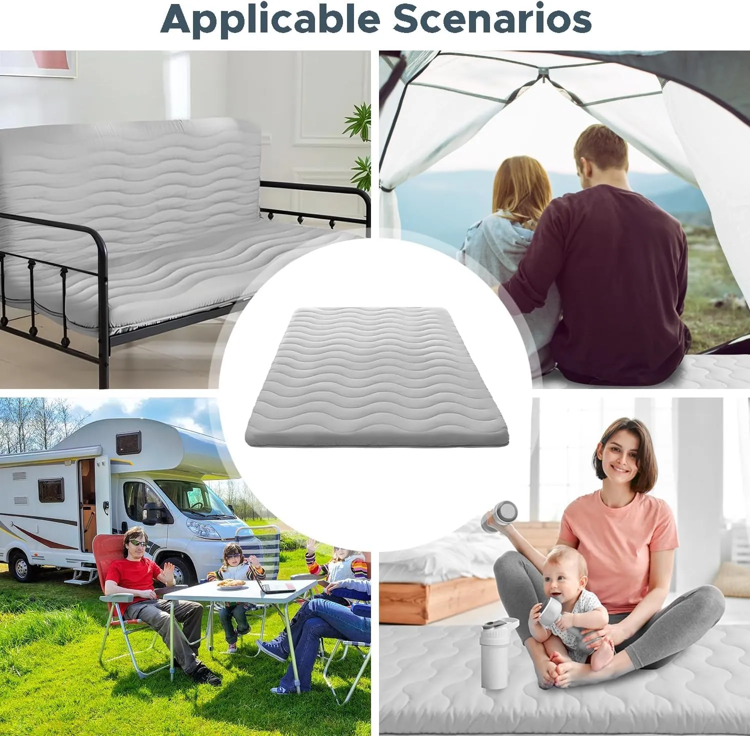 Japanese Floor Mattress, 100% High Density Comfortable Foam, 4" Thicken Foldable Mattress Tatami Mat Sleeping Pad, Ideal for Comfort and Support, Kids Floor Lounger Pillow Bed Sofa (Twin）