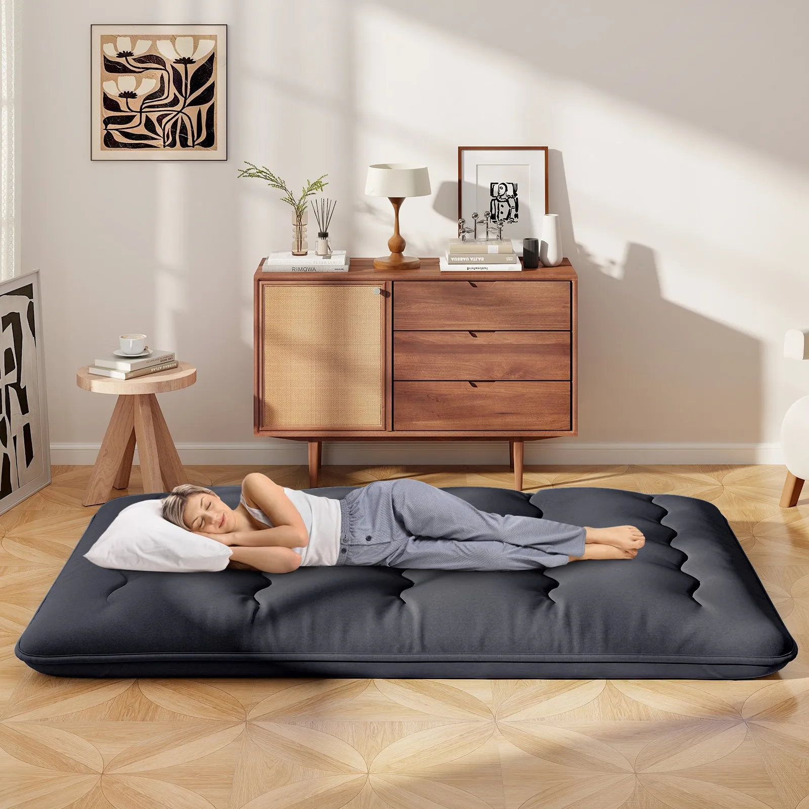 Japanese Floor Mattress with Washable Cover and Carry Bag
