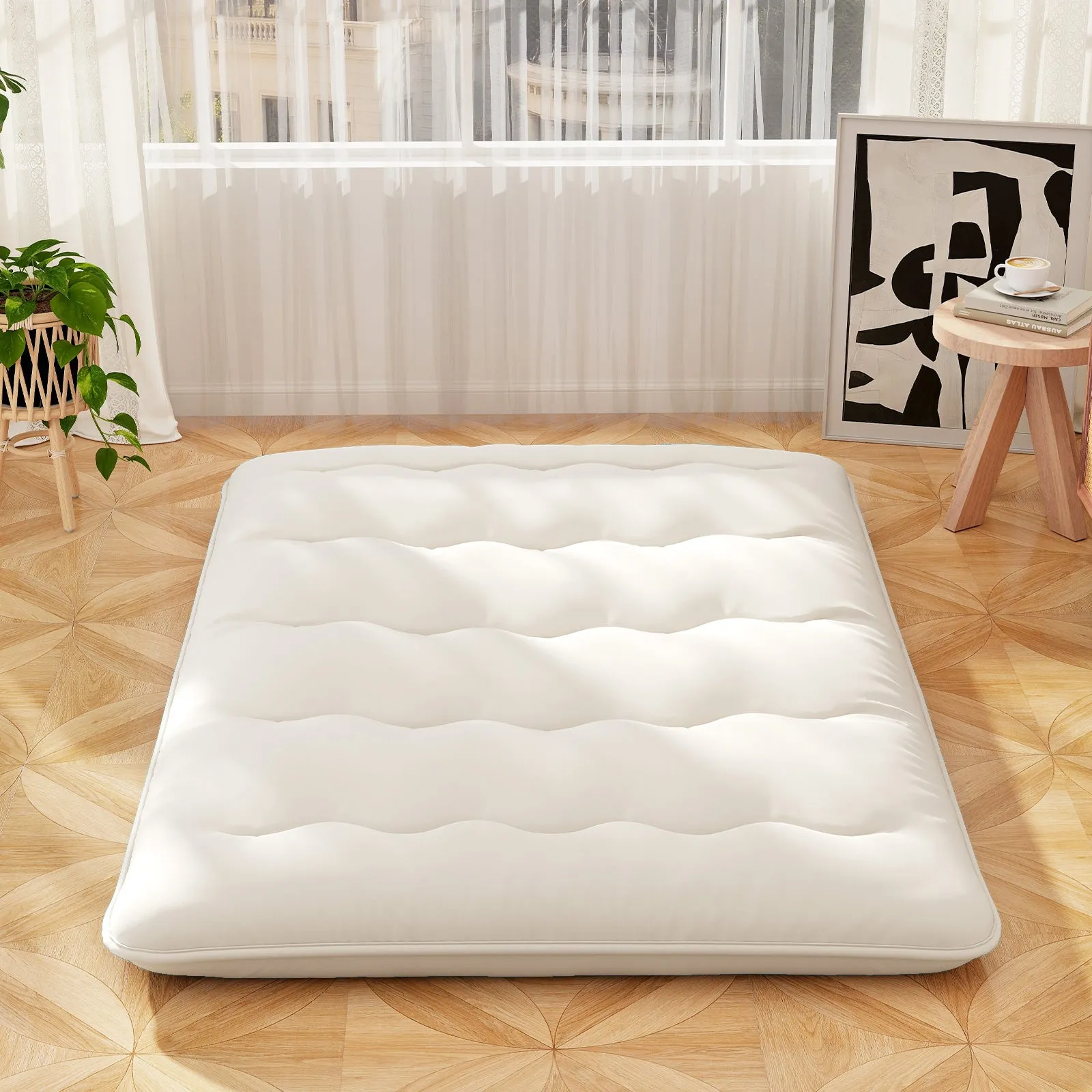 Japanese Floor Mattress with Washable Cover and Carry Bag